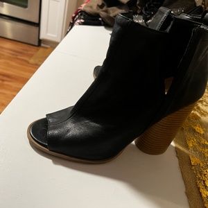 Black short bootie heels